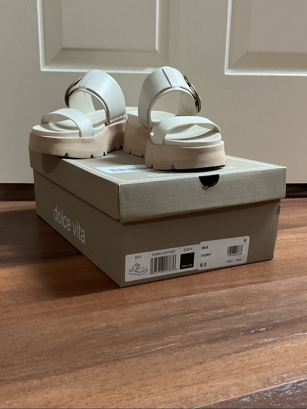Dolce Vita Ivory Chunky Buckle Platform Sandals
